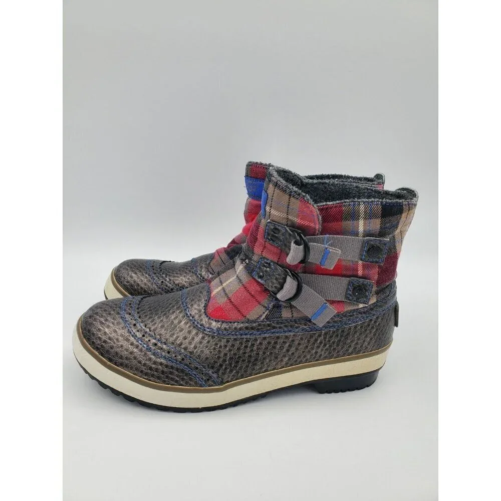 UGG Marais Plaid Waterproof Wool Lined Pull On Boots 1001797 Women's Size 8 WARM